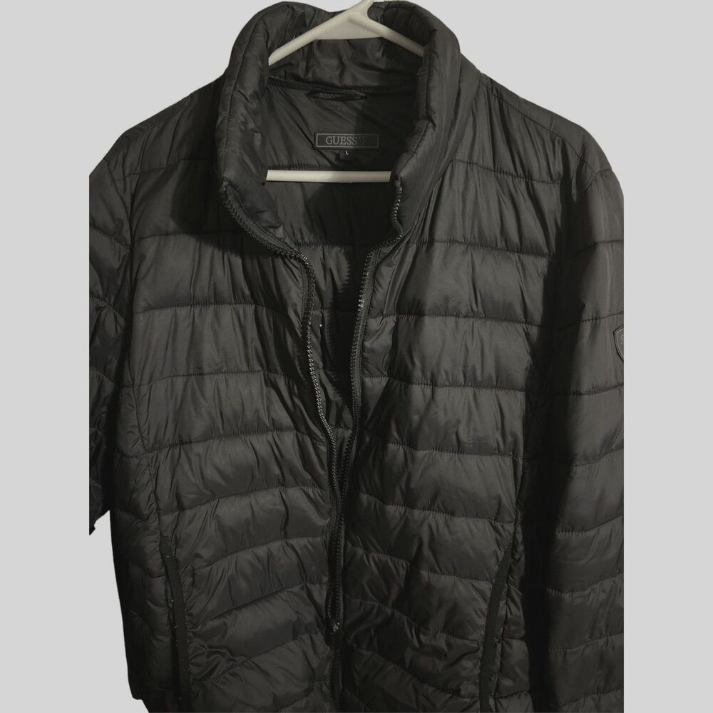 Guess Women's Puffer Jacket Black Size Large